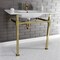 Kingston Brass KVPB37221Q7 37-Inch Console Sink with Stainless Steel Legs (Single Faucet Hole), White/Brushed Brass KVPB37221Q7 - alternate 2